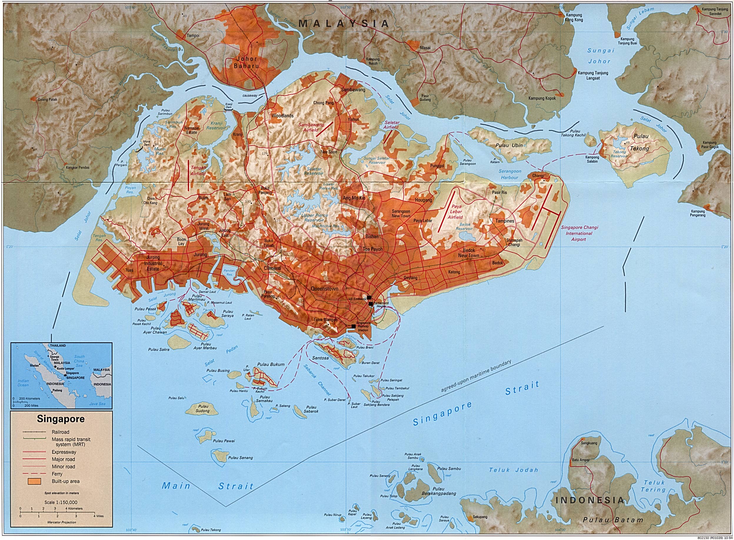 Politische Karte Singapur