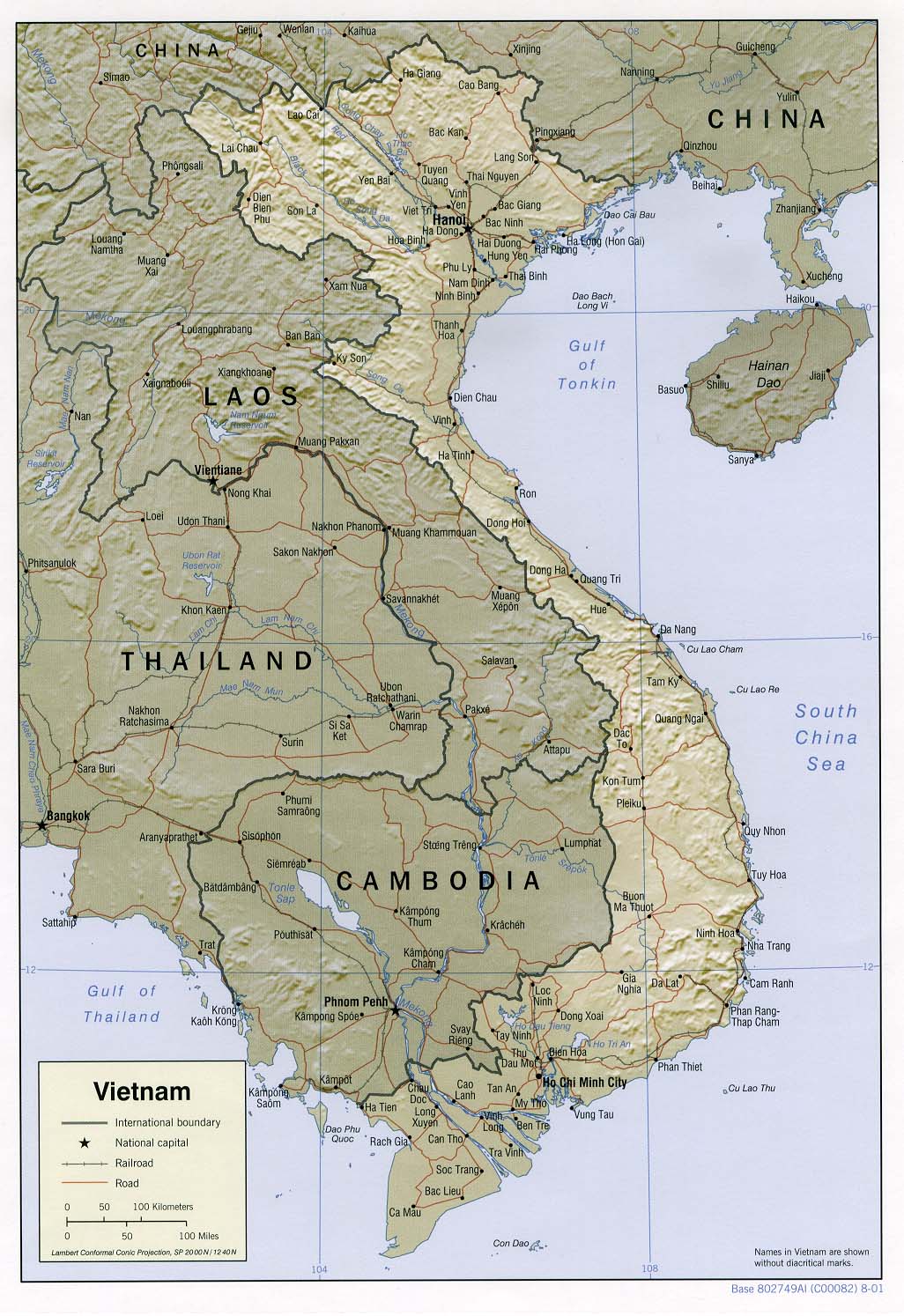 Reliefkarte Vietnam