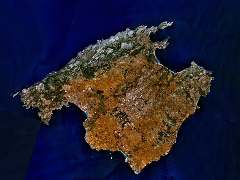 Karte Mallorca Satellitenfoto