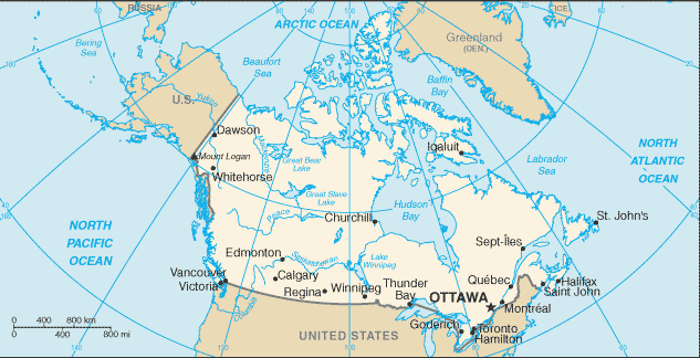 Karte von Kanada